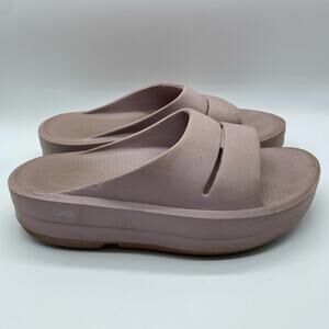 Oofos Pink Purple Platform Slides Comfort Orthopedic Recovery Women size 10 / 41